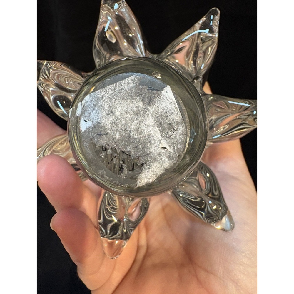 Art Glass 8" Tall Single Tier Clear Glass Swirl Crystal Christmas Tree ?Murano - Picture 5 of 5